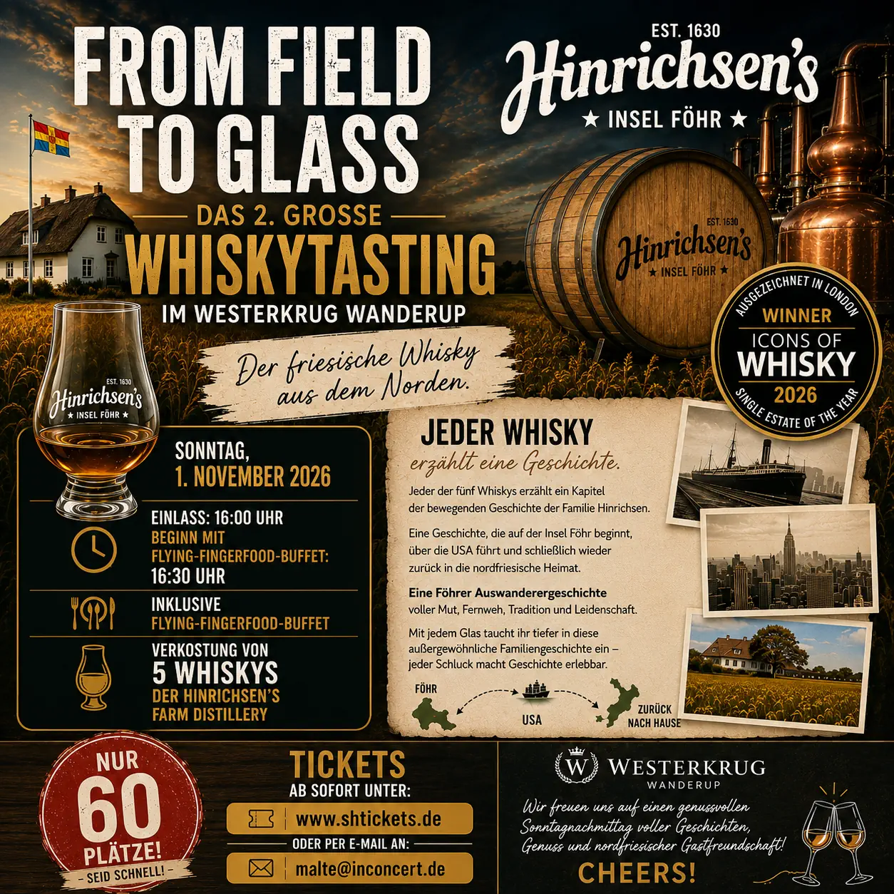 FROM FIELD TO GLASS - DAS 2. GROSSE WHISKYTASTING IM WESTERKRUG WANDERUP